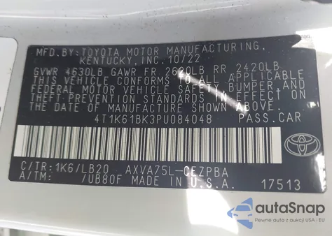 2023 Toyota Camry Xse Awd из США, поврежденный, VIN 4T1K61BK3PU084048